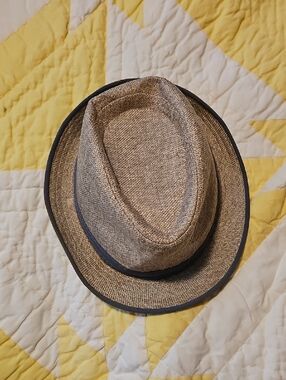 Classic Beach Fedora with Grey Trim